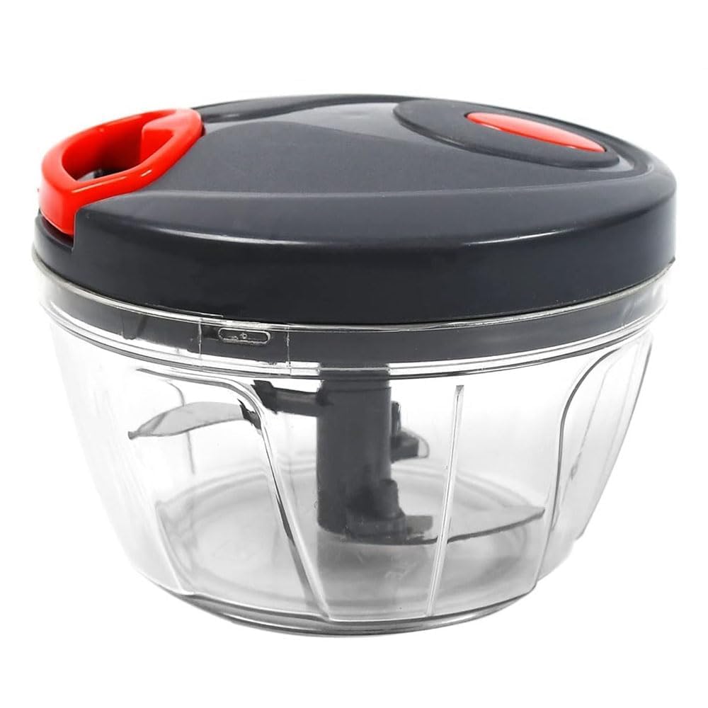 Chopper For Kitchen Use  Plastic | Vegetable HandPull Food Chopper With 3 Stainless Steel Blades | Compact, Durable & BpaFree