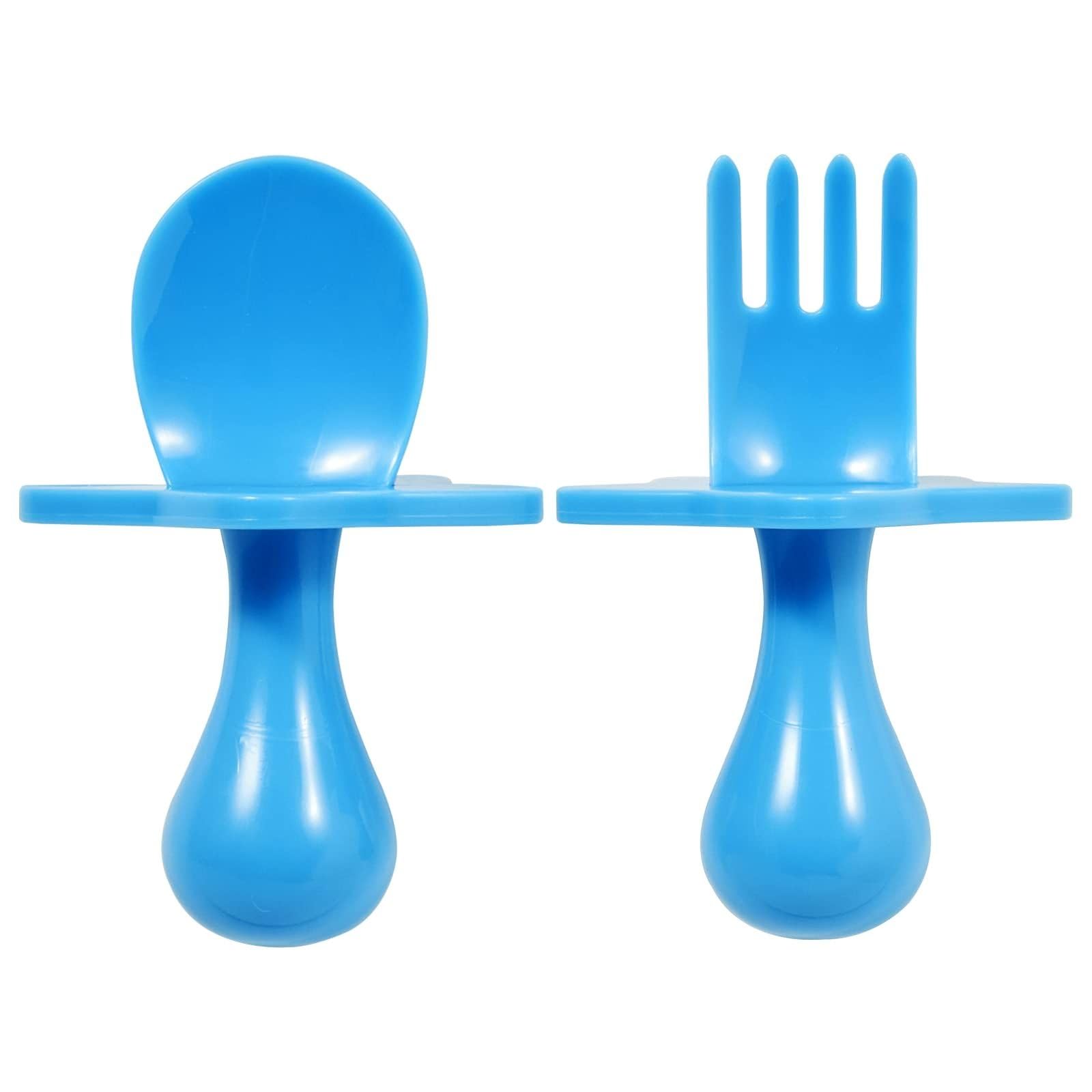 Elli&Nooli Baby Self Feeding Utensils Toddler Eating Utensils Baby Forks for Self Feeding, BPA Phthalates-Free, Dishwasher and S