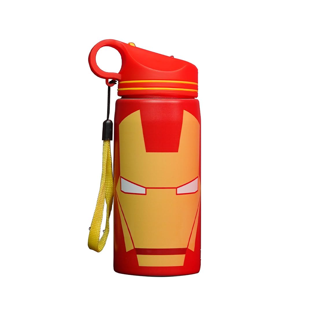 Gritzo Iron Man Sipper Bottle (Red, 500Ml) | Bpa Free, LeakProof