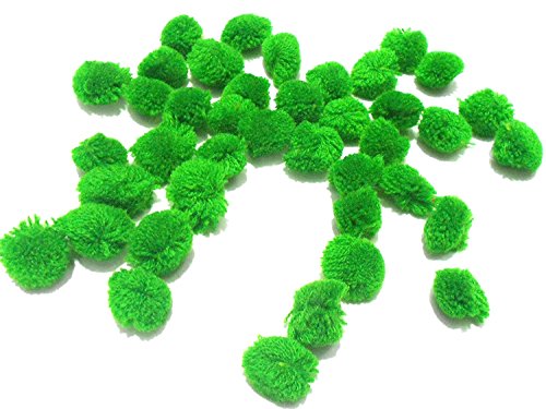 Goelx Pom Pom Balls For Crafts, Decorations, Jewellery Making, Accessories, Bags - Pack Of 100 - Green