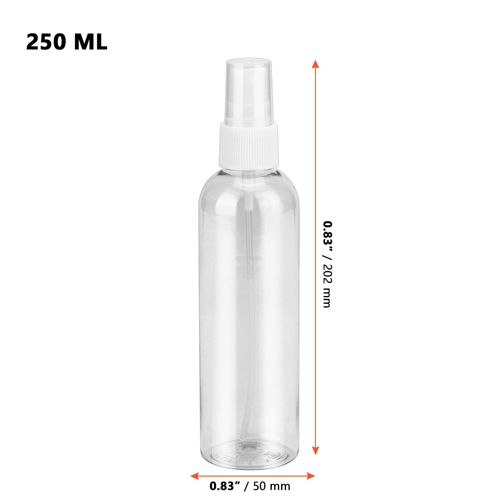 Sinjeun 21 Pack Clear Plastic Spray Bottles With Caps, 8 Oz Spray Bottles Mist Sprayer, Refillable Empty Fine Mist Spray Bottle