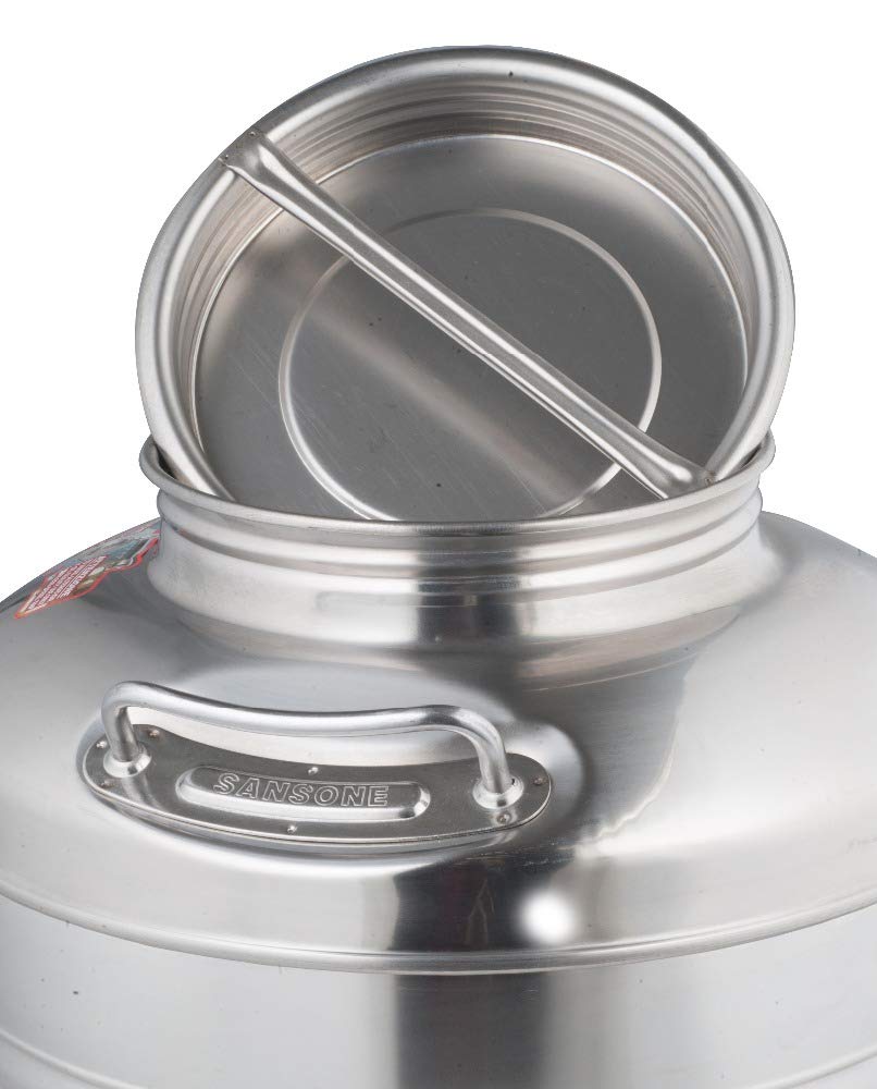 Sansone Stainless Steel Water Dispenser with Spigot  2.64 Gallon  10 Liter  Silver