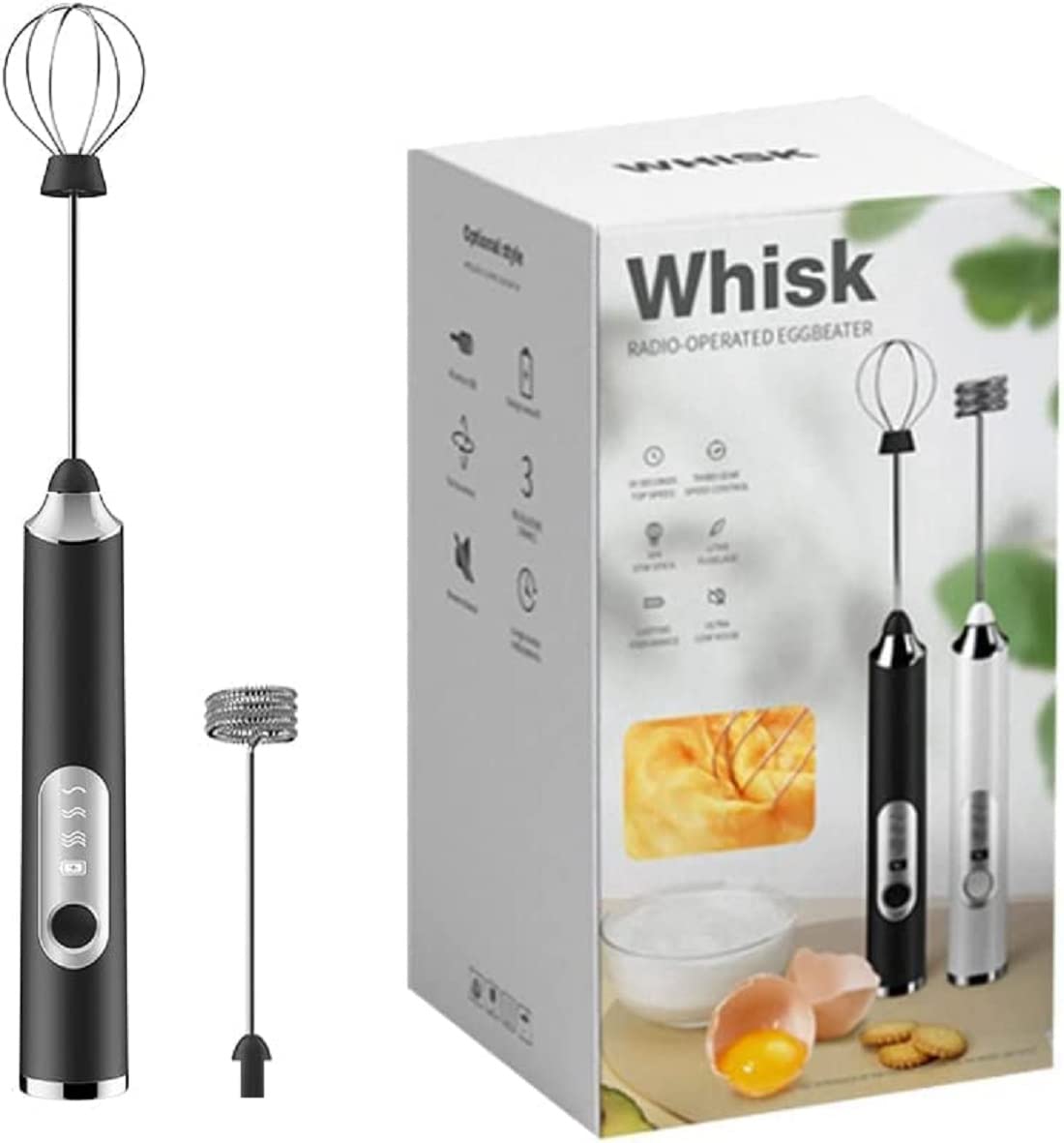 Primesky Milk Frother Hand Blender Coffee Frother Blender USB Rechargeable Electric Foam Maker Electric Coffee Beater for Cappuc