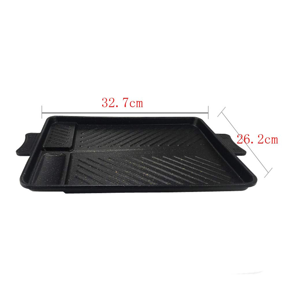 Chyir Korean-Style Non-Stick Smokeless Rectangular Grill Pan Baking Tray Barbecue Plate For Indoor Outdoor Bbq