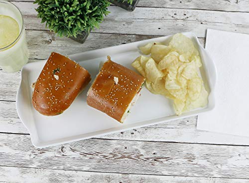 Calypso Basics Melamine Plastic Tidbit Bpa-Free, Food Safe, Multipurpose Platter Serving Tray, Bathroom/Table Organizer, White