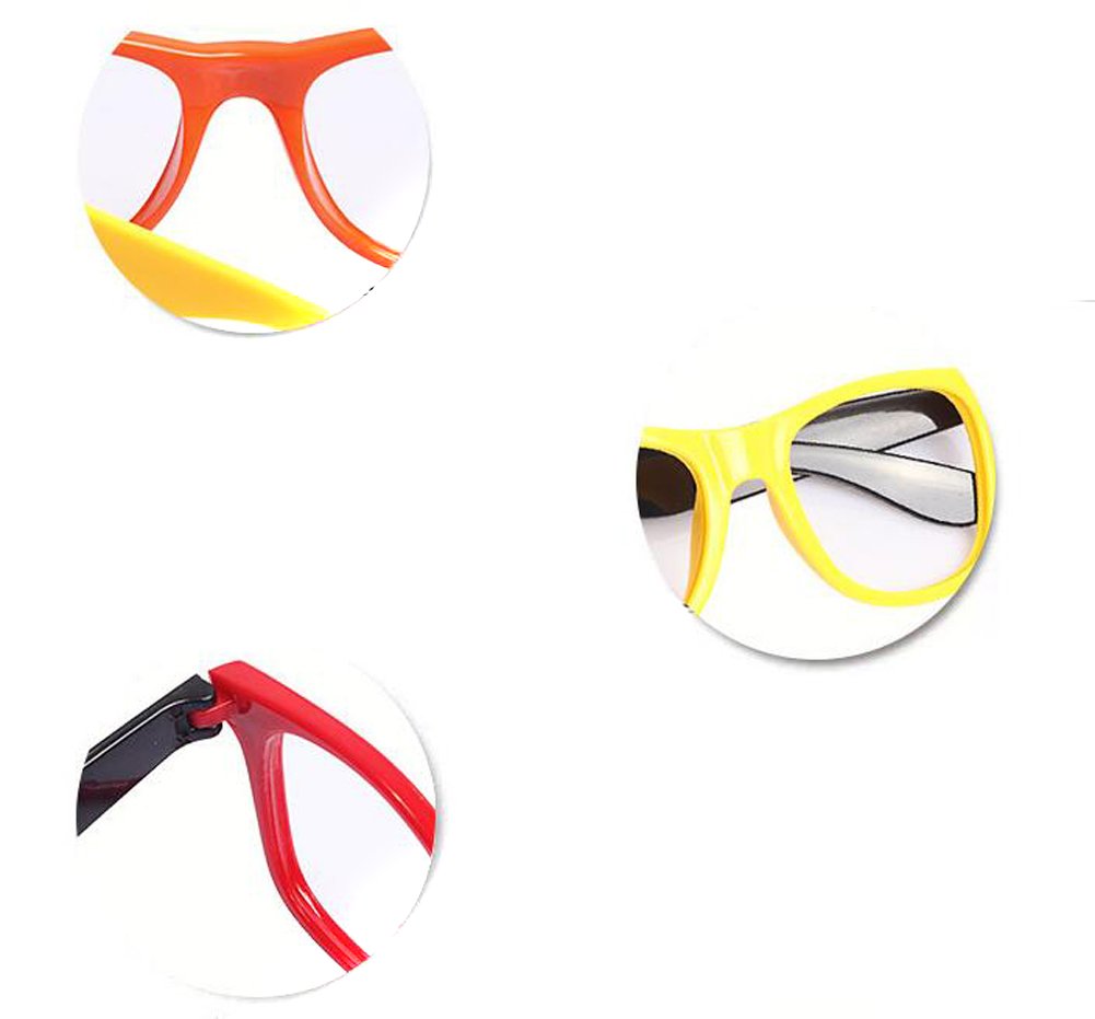 Fodattm Set of 6 Kids Children Candy Colour Fashion Cute Glasses Frame Without Lenses Nerdy Retro Glasses Party Supplies (Colour Random)