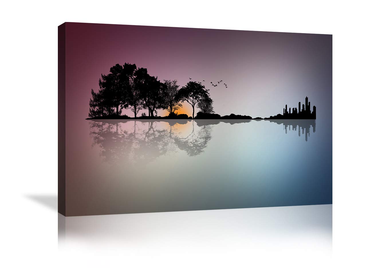 Urttiiyy Modern Blue White Music Abstract Guitar Tree Canvas Paintings Wall Art Home Decor Living Room Hd Printed Painting Frame