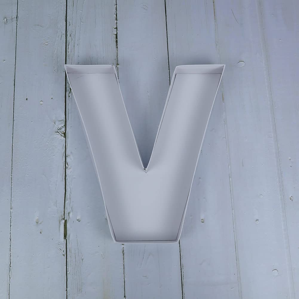 10 V Shaped Cardboard Letter Mache Chocolate Sweets Candy Container Box (White,V )