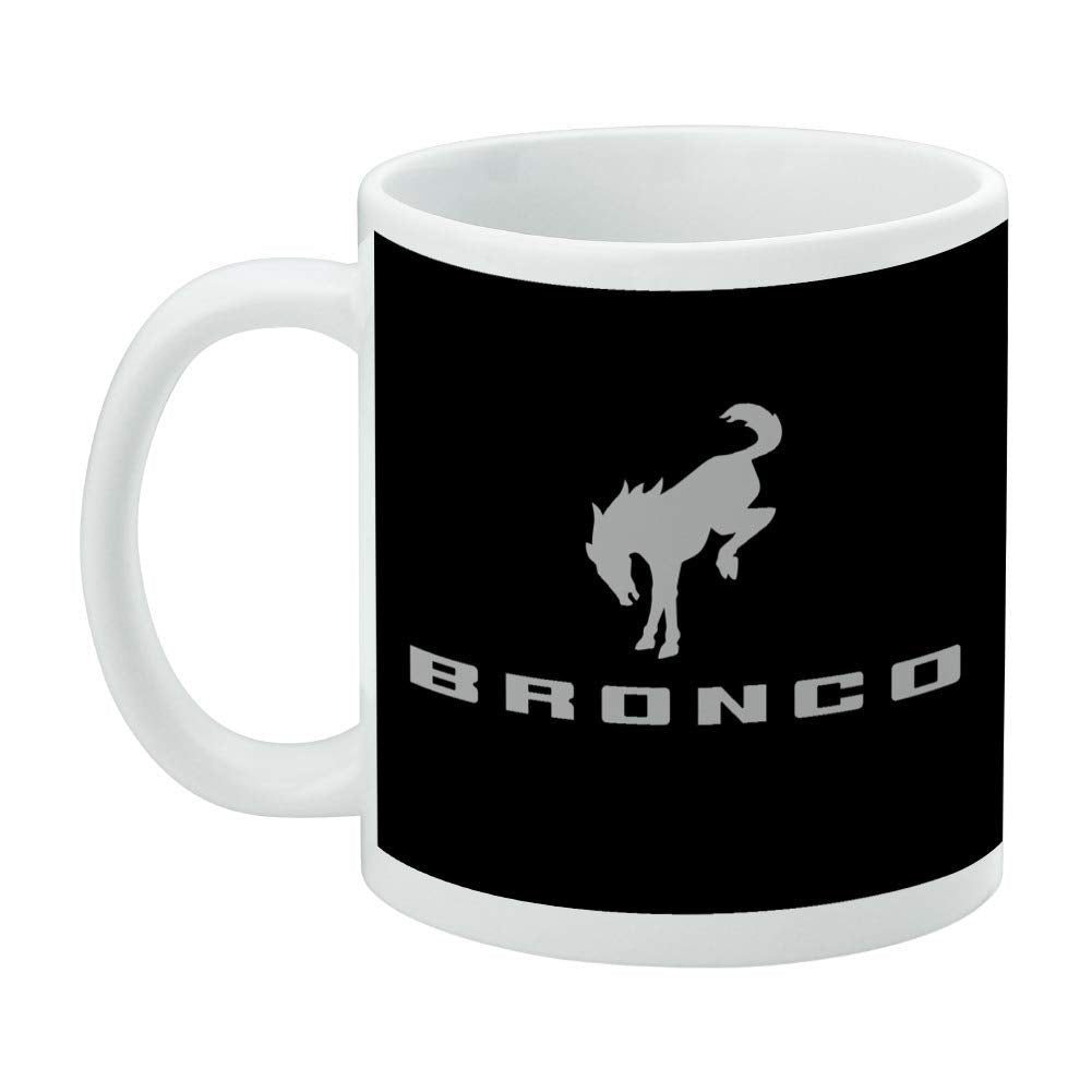 New Bronco Logo Ceramic Coffee Mug, Novelty Gift Mugs For Coffee, Tea And Hot Drinks, 11Oz, White