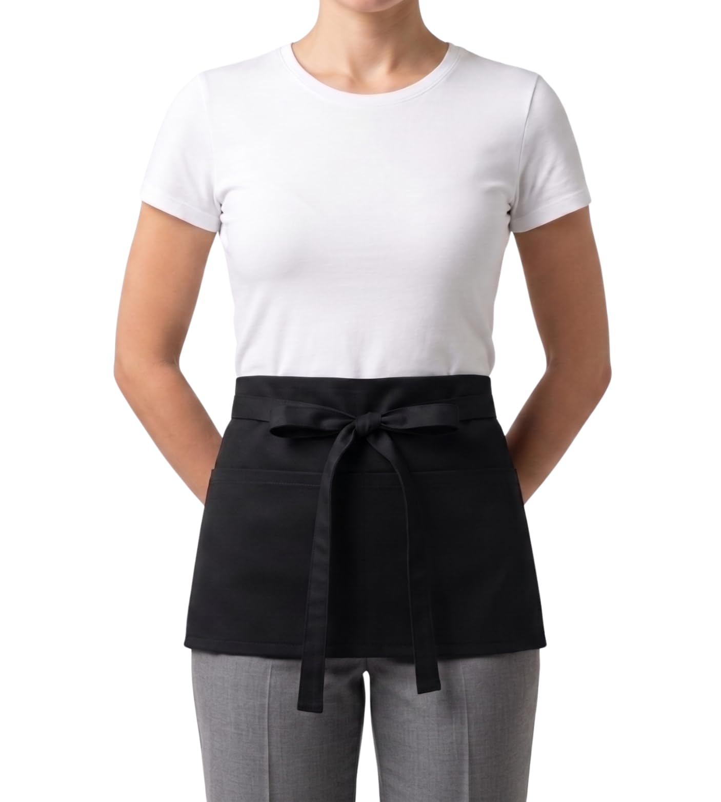 Purpleessences Server Half Apron With 2 Pockets  Short Waist Apron For Waiters & Waitresses, Durable Restaurant Work Apron, 23.