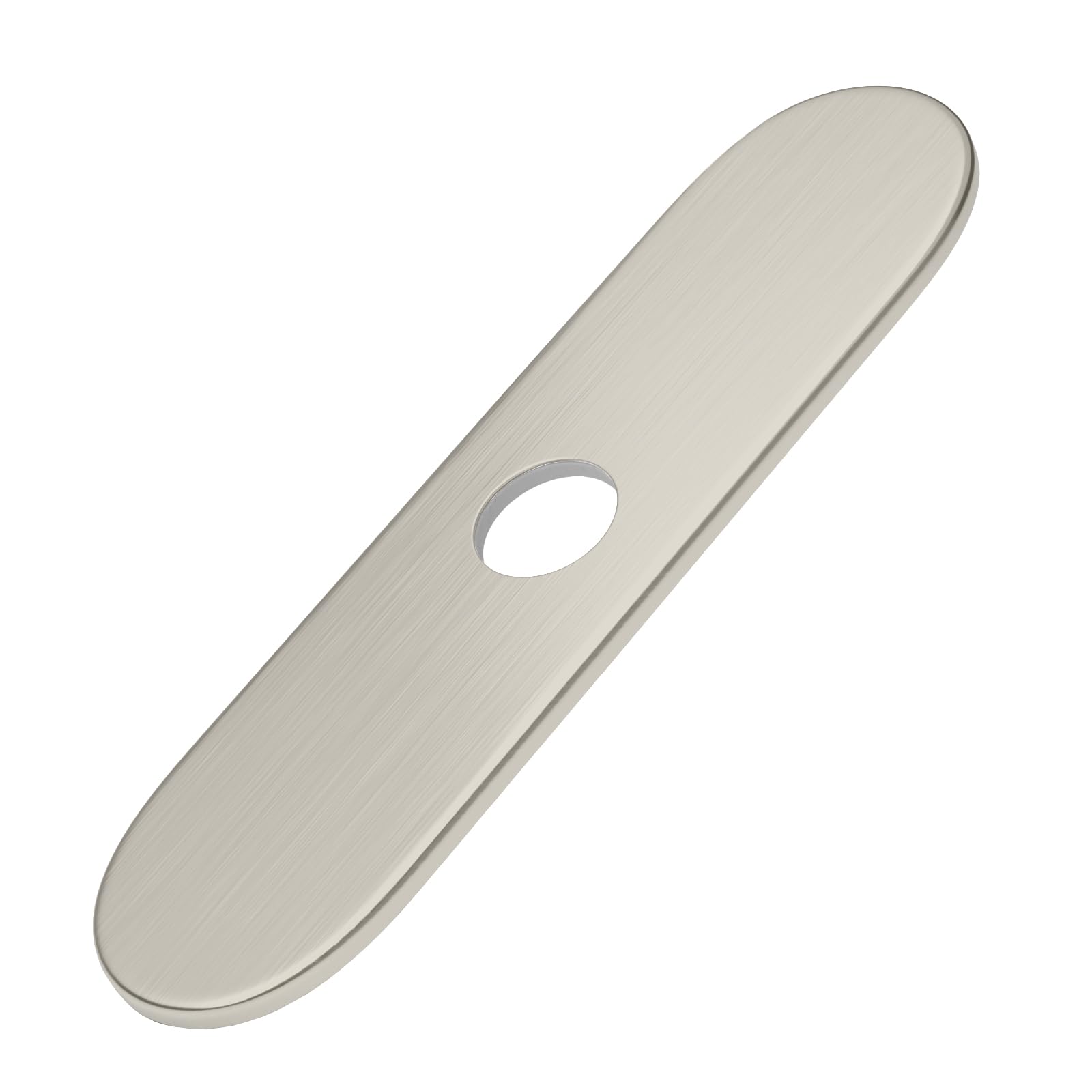 BWE Faucet Cover 10 Inch Deck Plate for 1 or 3 Hole Kitchen or Bathroom Sink Faucet Brushed Nickel Outside Escutcheon Plate Stainless Steel Plate Round Vessel Vanity Base Sink Hole Cover Round