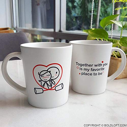 Boldloft Together Is My Favorite Place To Be Couple Coffee Mugs-Matching Coffee Mugs For Couples His And Hers Gifts For Wedding