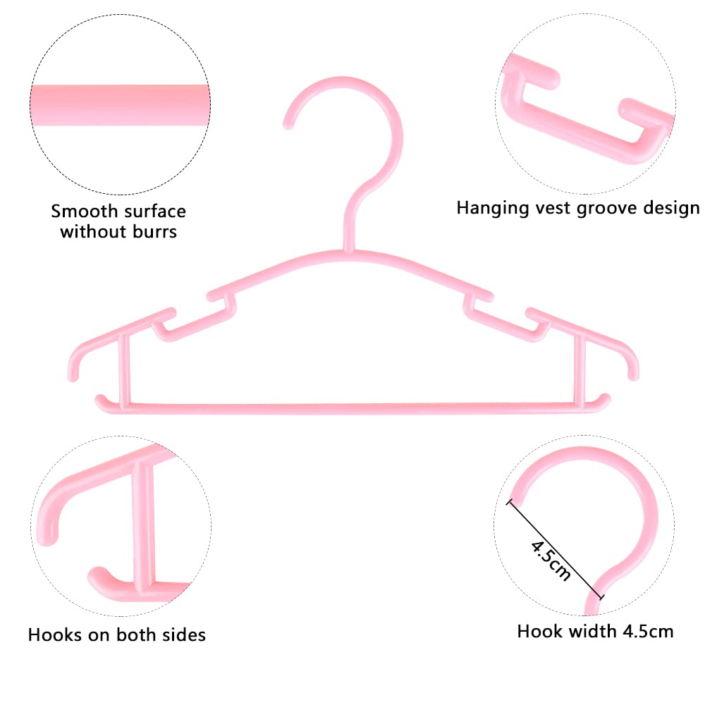 Goodtou Baby Hangers Plastic - Kids Hangers Bulk Toddler Hangers 60 Pack Hangers For Toddler Children Hangers Pink