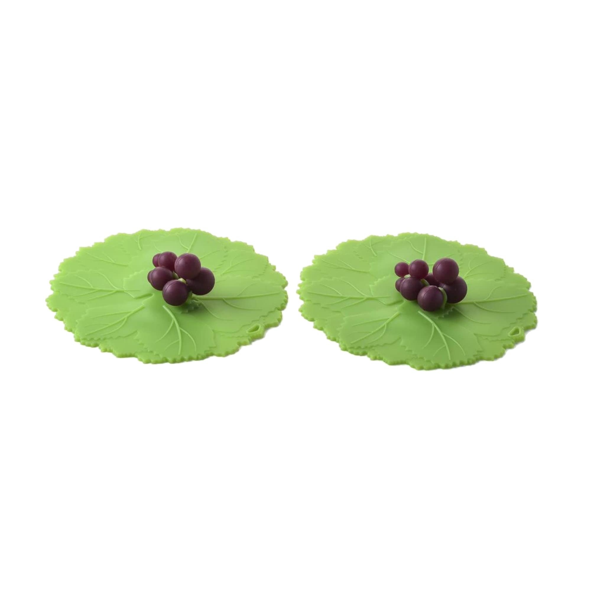 Charles Viancin - Set Of 2 Grape 4    Silicone Drink Covers - Airtight Seal On Any Smooth-Rimmed Glass, Keep Drinks Cool Or Hot,