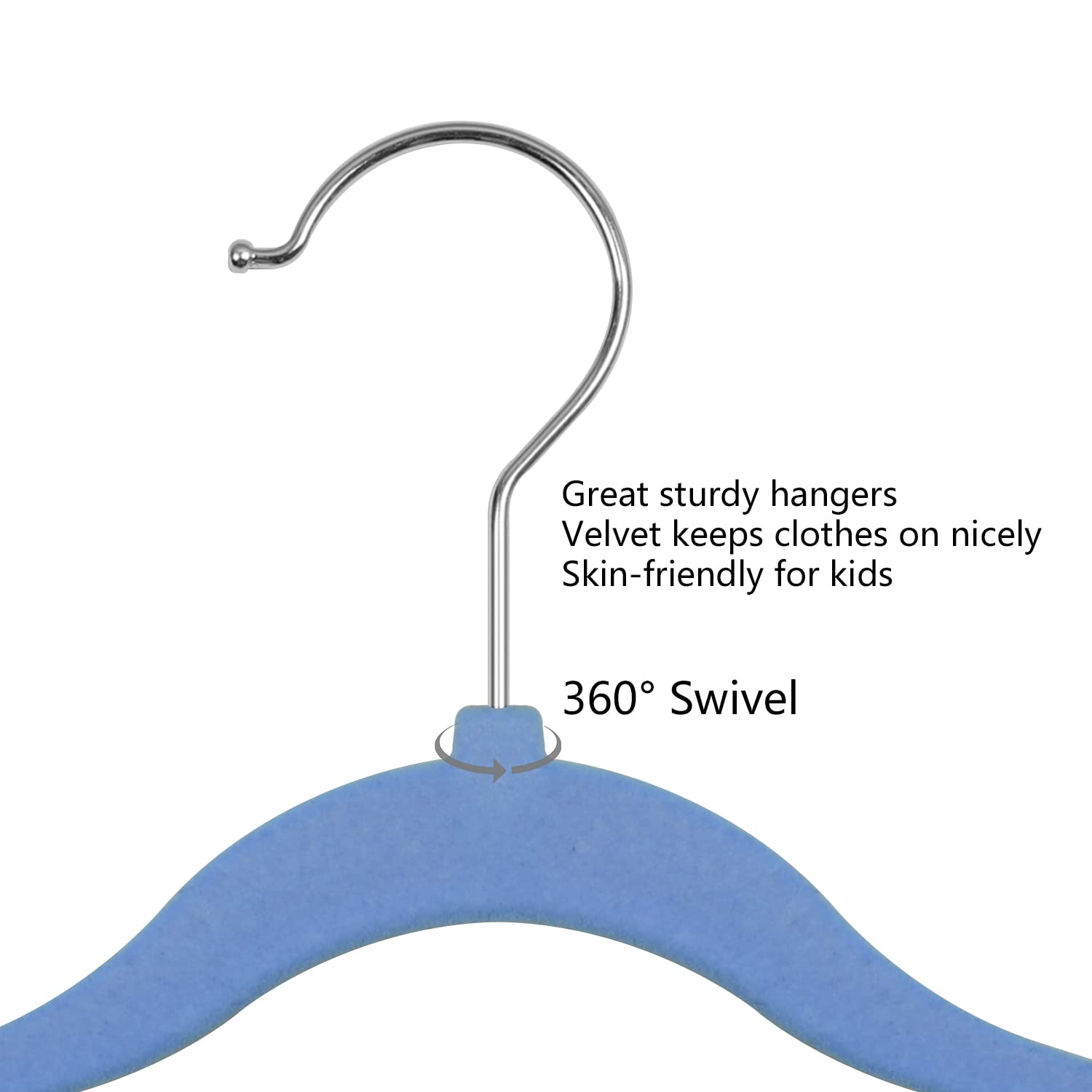 Goodtou Velvet Baby Hangers Kids Hangers For Closet Infant Childrens Hangers Kids Clothes Hanger - Blue