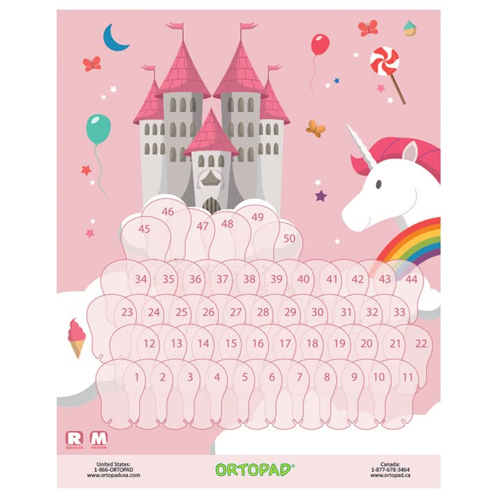 Ortopad Girls Reward Poster Pack, Includes 3 Posters, Hearts/Castle/Butterfly