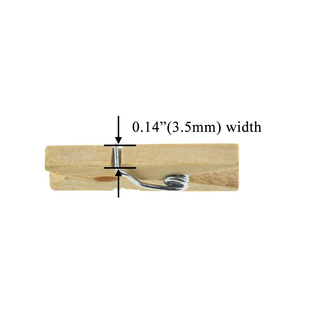 Hahiyo Wooden Clothes Pins Clothespins Mini Do Not Fall Apart 1 Inches Length 80 Pack Sturdy Strong Springs No Rust No Discolora