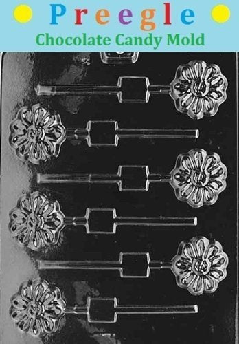 Preegle F025 Flower Lollipop Chocolate Candy Mold With Molding Instructions