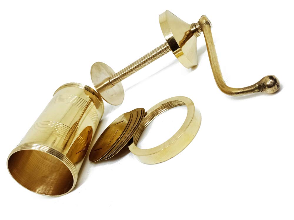 Manual Pasta Maker,Shev Maker,Sev Sancha Gathiya Murukulu Janthikulu Maker Machine With 6 Different Jali - Brass