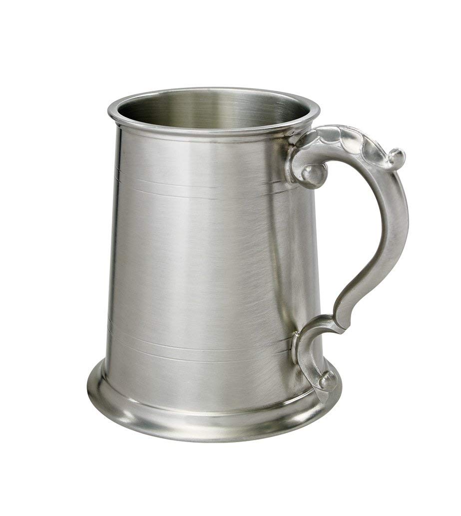 Wentworth Pewter 1 Pint Antique Fancy Handle Tankard (Antique look)