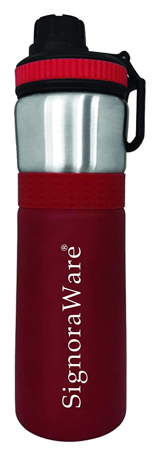 Signoraware Egnite Single Walled Stainless Steel Fridge Water Bottle, 750Ml, Multicolor (Pack Of 1)
