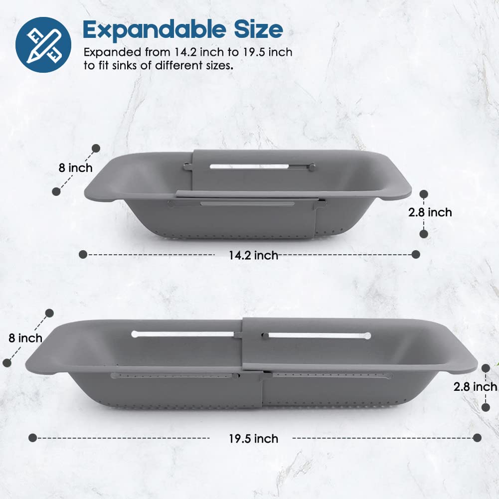 Collapsible Colander Kitchen Extendable Strainer Fruits Vegetables Noodle Pasta Food Drain Basket Space-Saver Portable Drainer O