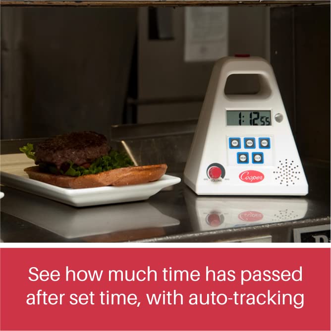 Cooper-Atkins Ft24-0-3 Large Single Station Digital Kitchen Timer With Volume Control, 24 Hours Unit Range