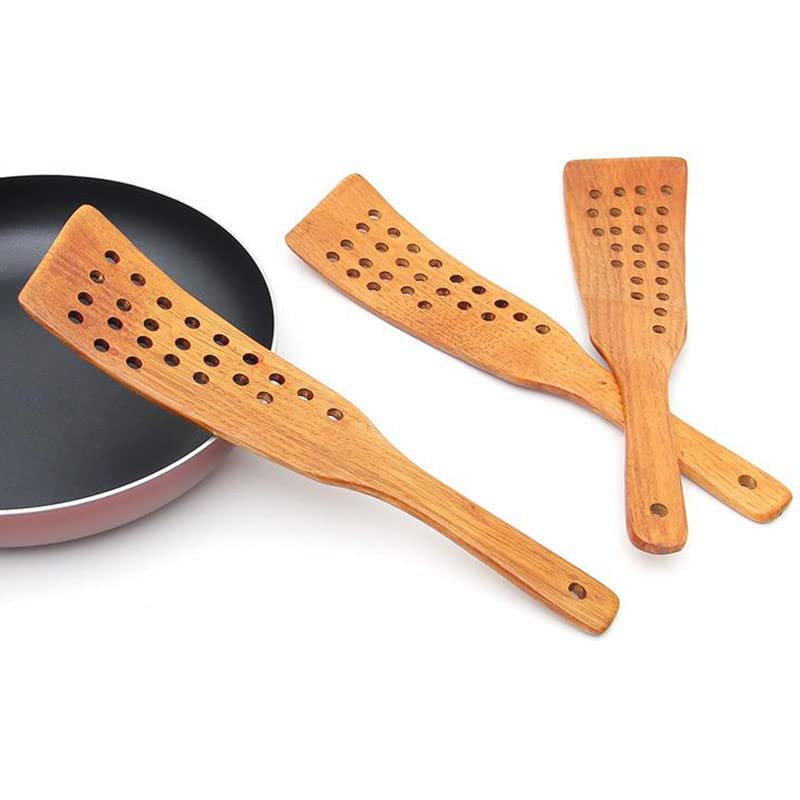 Acxico 1Pcs Wooden Spatula Wooden Shovel For Non-Stick Pan Rice Spoon Kitchen Cooking Tool