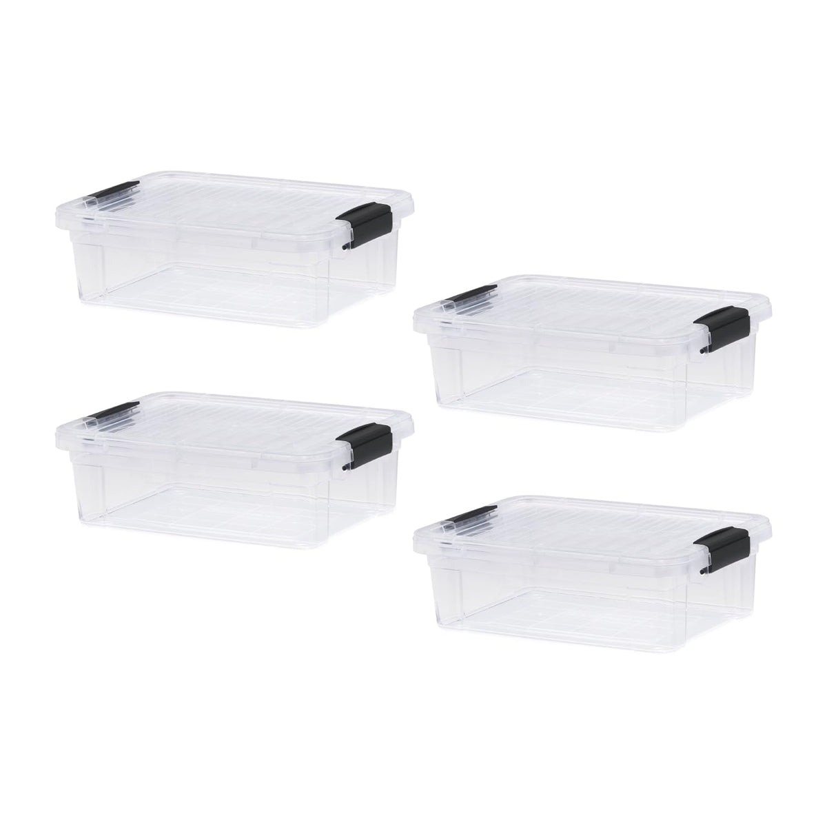 Superio Clear Storage Boxes With Lids, 4.5 Quart Plastic Container Bins For Organizing, Stackable Crates, Bpa Free, Non Toxic, O