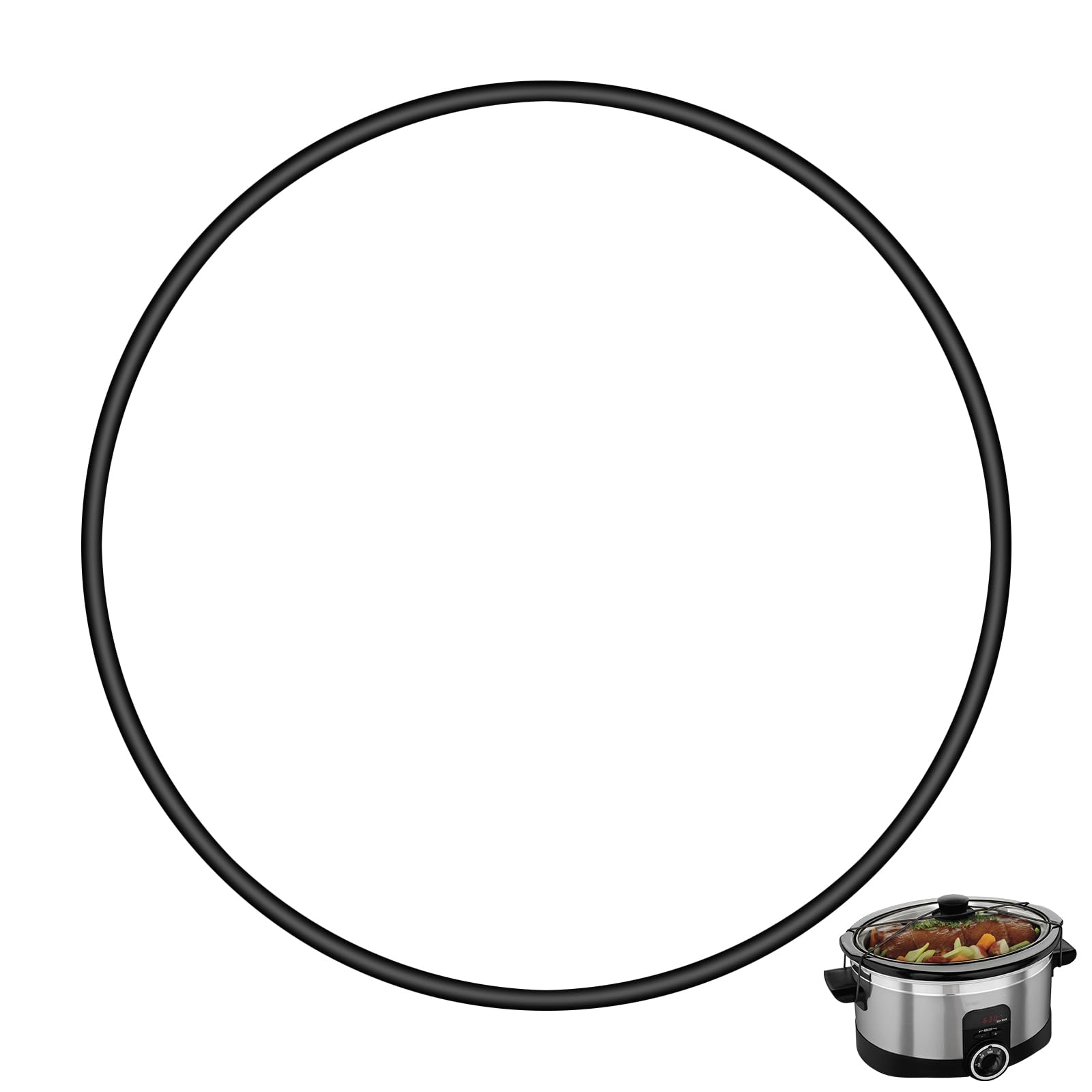 Black Lid Latch Strap Rubber Band 6,7,8 Quart Crock Pot Slow Cooker Wht