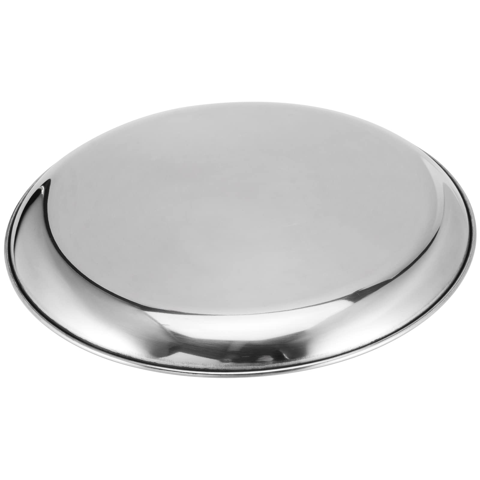 Joikit 4 Pack 12 Inch Stainless Steel Plate, Round Metal Dinner Plates, Kitchenware Dinner Dishes Serving Tray Large Camping Pla