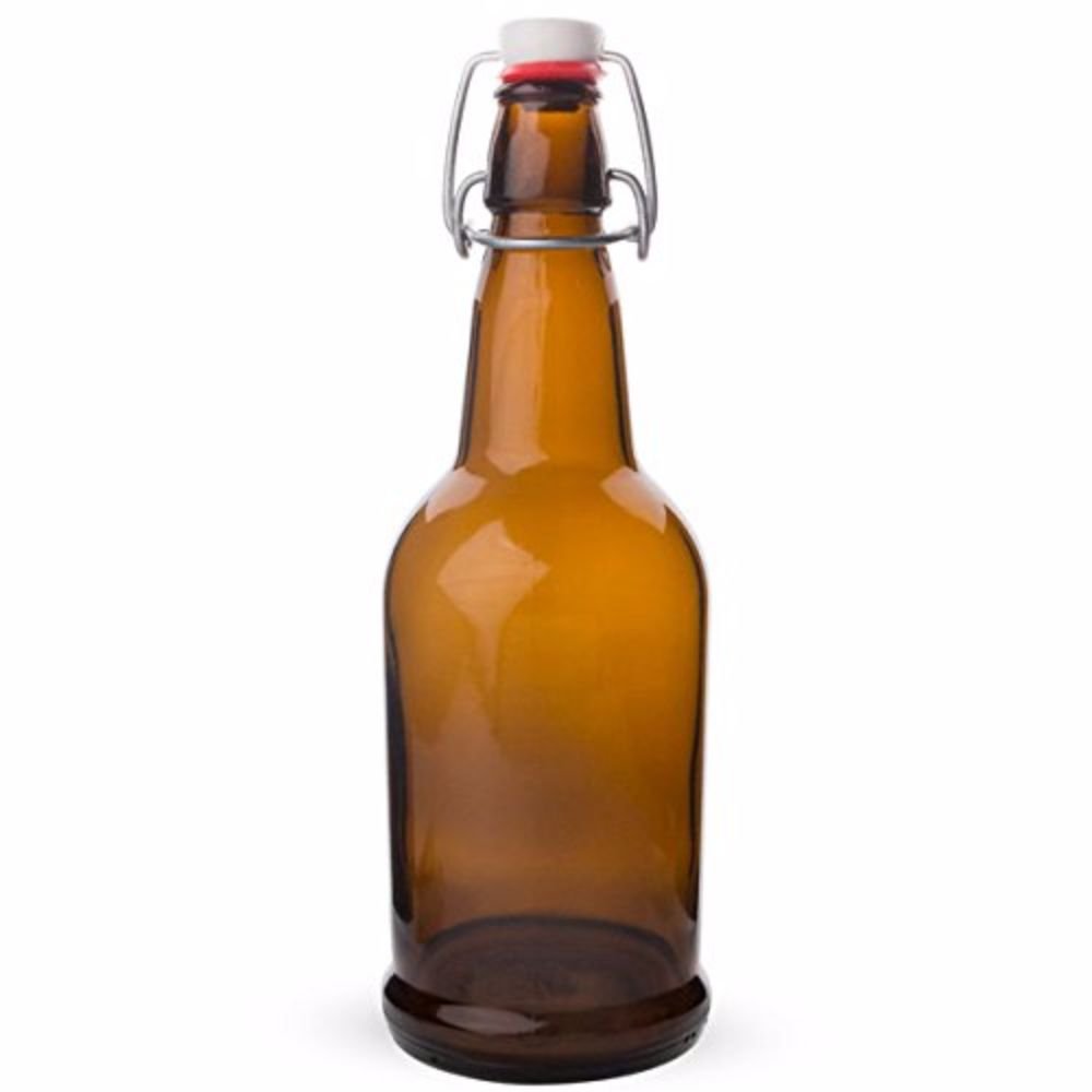 Ez Cap Bottles - 16 Oz Amber Swing Top (Qty 12)