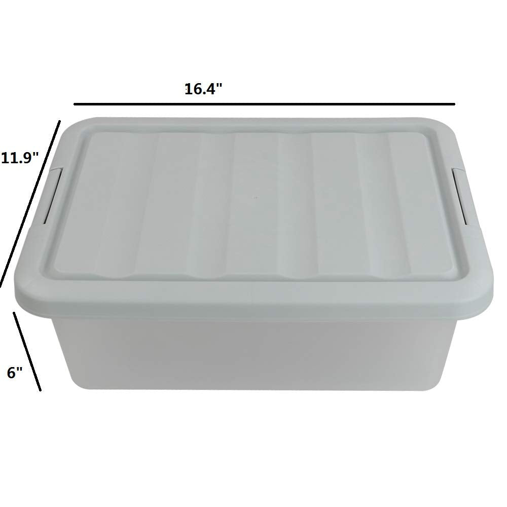 Ucake 14 Quart Plastic Storage Box, Clear Storage Bin with Lid, 2 Packs