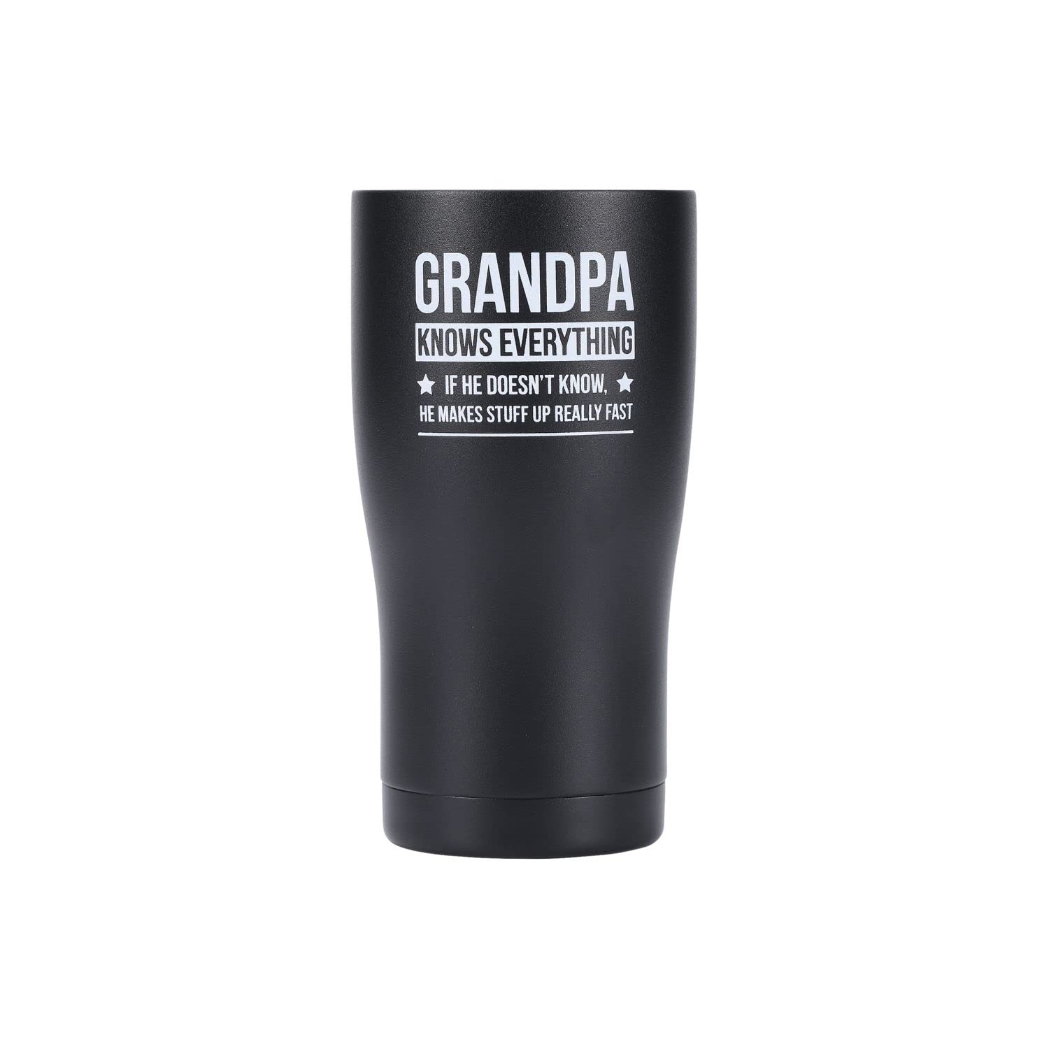 Shamone Grandpa Knows Everything, Grandpa Birthday, Best Grandpa Tumbler 20Oz (Black)