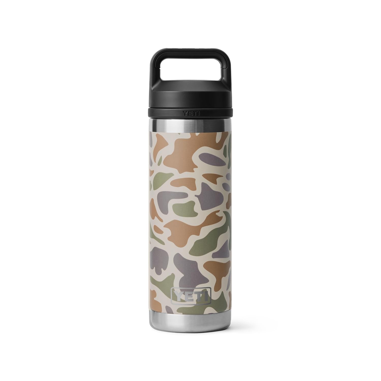 YETI Rambler 18 oz Bottle, Leakproof, Vacuum Insulated, Stainless Steel with Chug Cap, Tan Camo