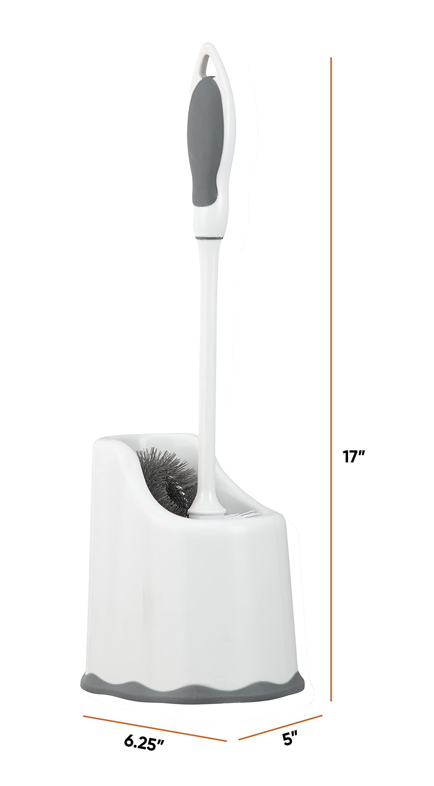Superio Toilet Bowl Brush And Holder With Under Rim Cleaner For Bathroom, Toilet Brush And Caddy With Non Scratch Bristles And U