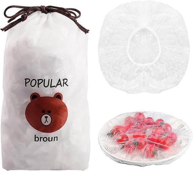 100Pcs Plastic Bags Food Cover Fresh Keeping Reusable Elastic Food Storage Covers With Stretch Adjustable Bowl Lids Universal Ki