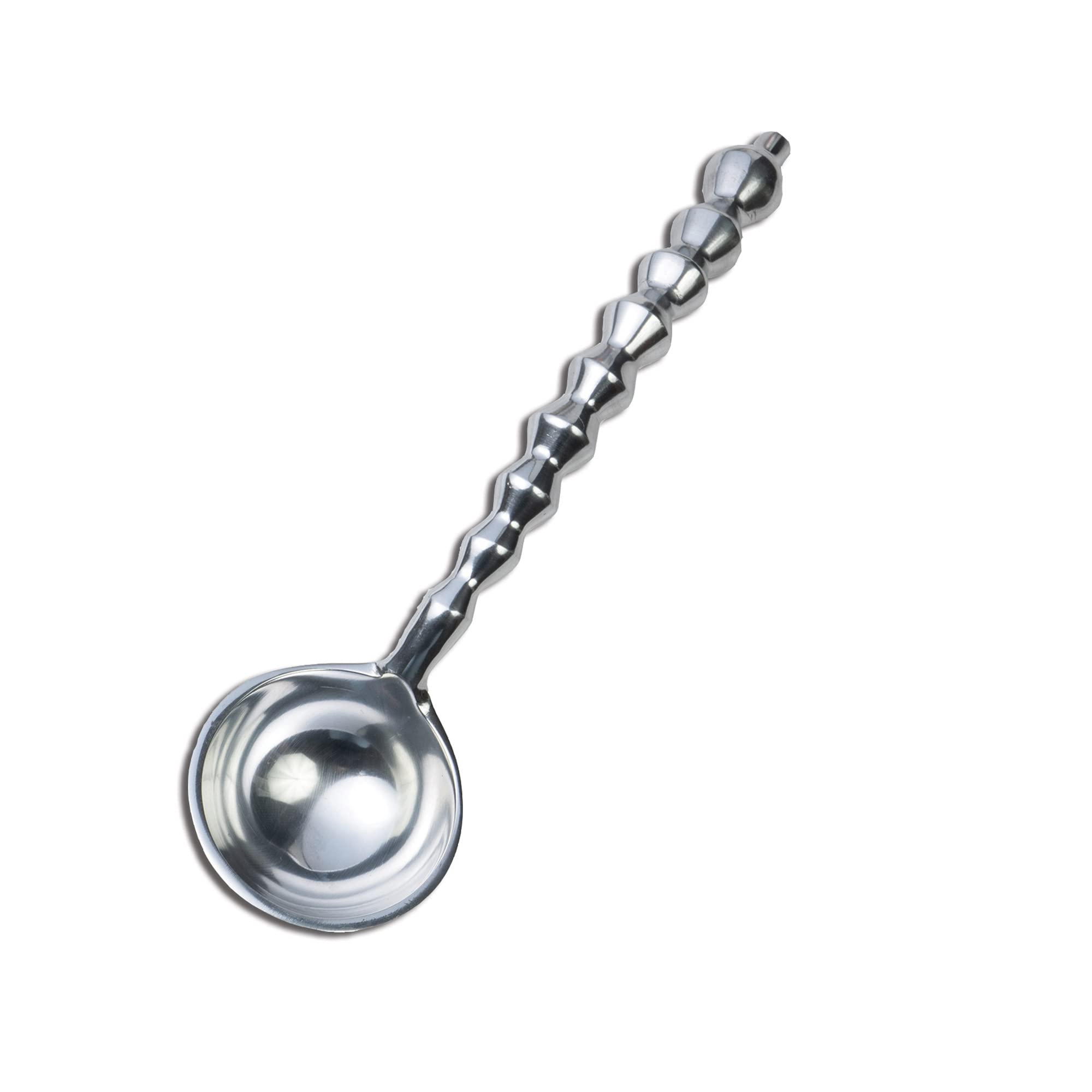India Handicrafts Beaded Silver Tone 13 inch Aluminum Serving Spoon Ladle