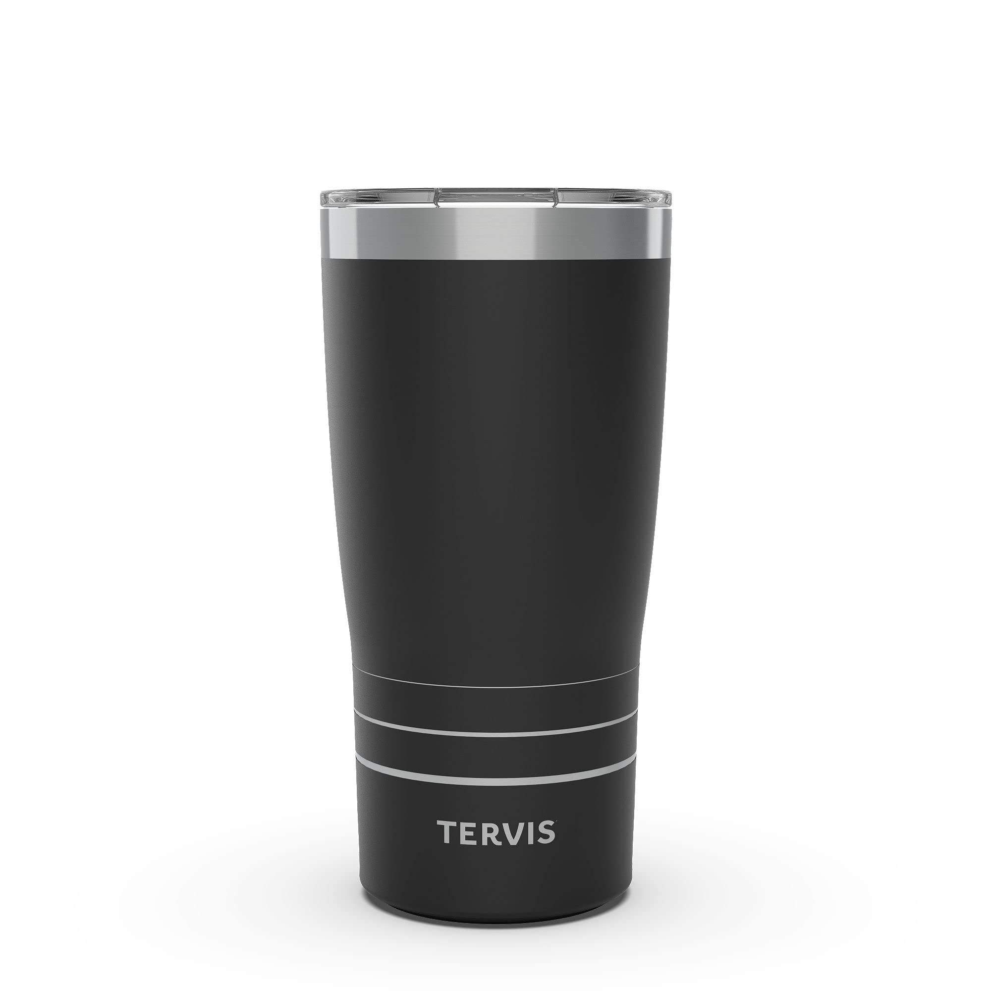 Tervis Traveler Powder Coated Stainless Steel Triple Walled Insulated Tumbler Travel Cup Keeps Drinks Cold & Hot, 20oz, Onyx Sha
