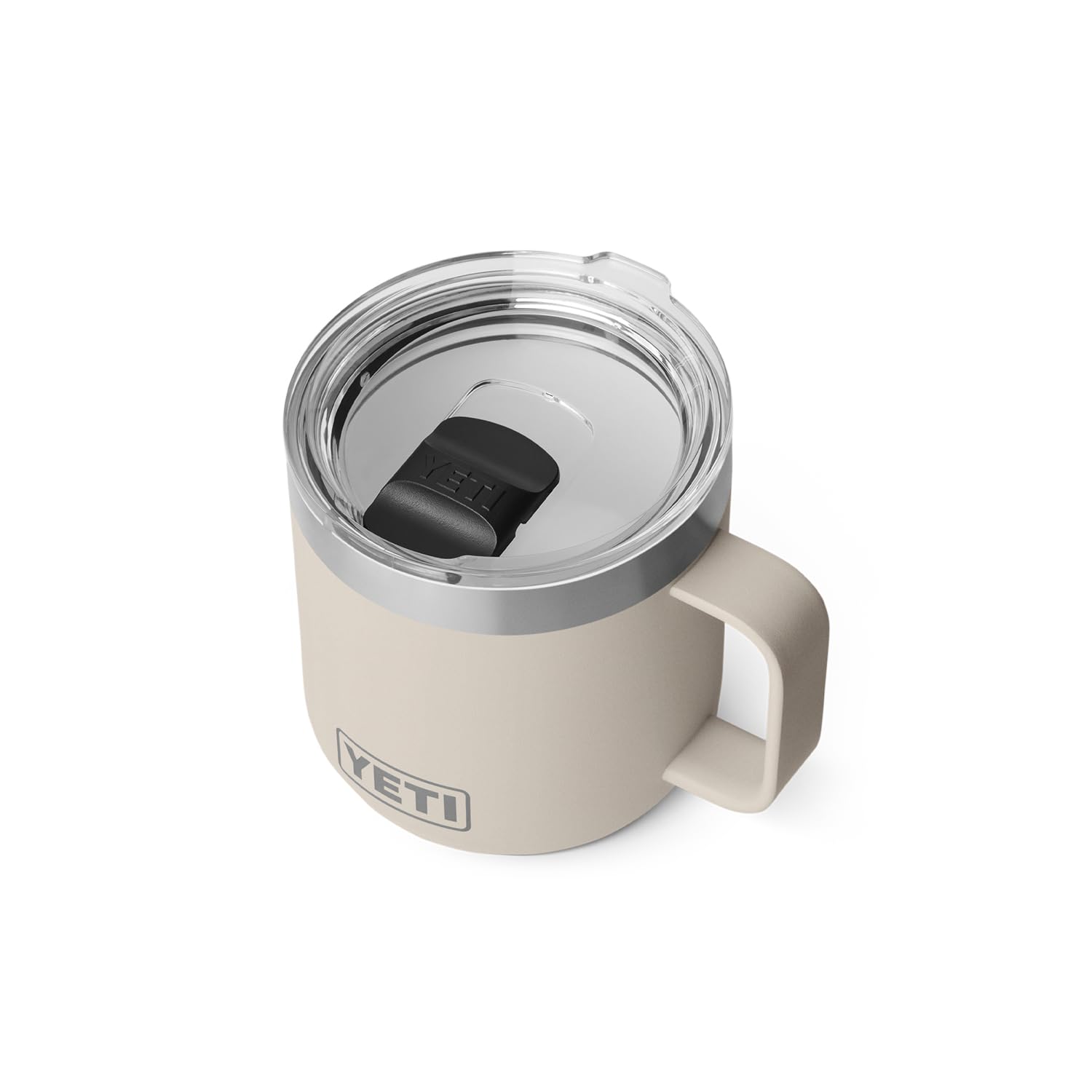 YETI Rambler 14 oz Ceramic Lined Stackable Mug, Vacuum Insulated, Stainless Steel with MagSlider Lid, Cape Taupe