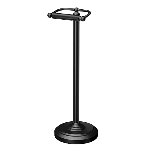Gatco 1436Mx Free Standing Freestanding Toilet Paper Holder, Matte Black