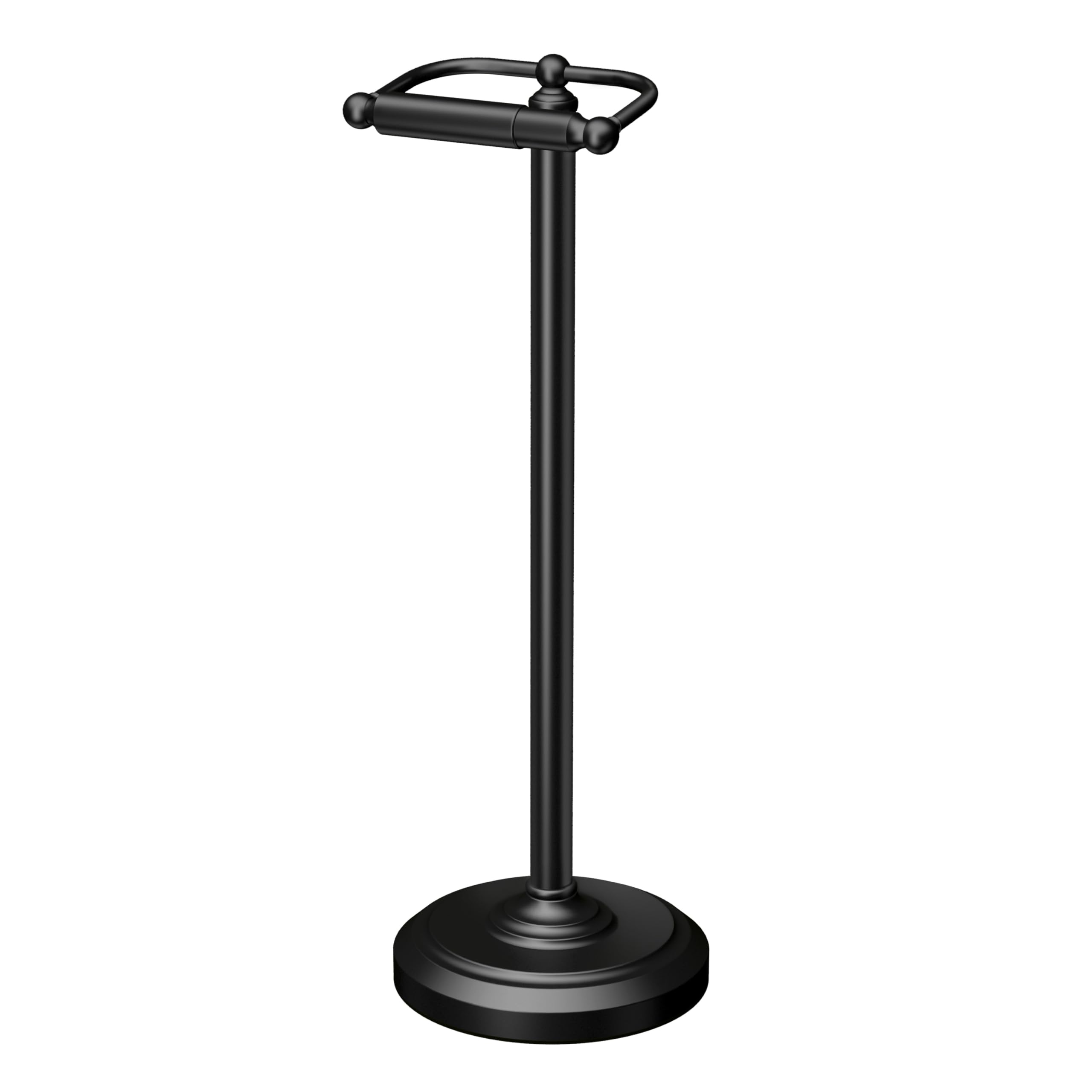 Gatco 1436Mx Free Standing Freestanding Toilet Paper Holder, Matte Black