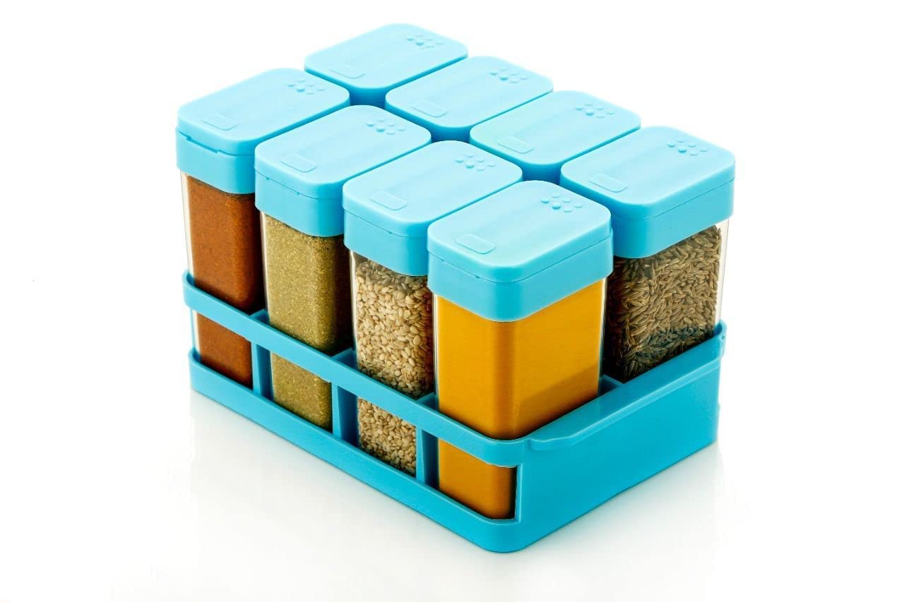 Utensilbay Multipurpose Airtight Spice Rack  Container For Kitchens Easy Flow Spice Storage, Dabba With Tray Spice Jars, Season