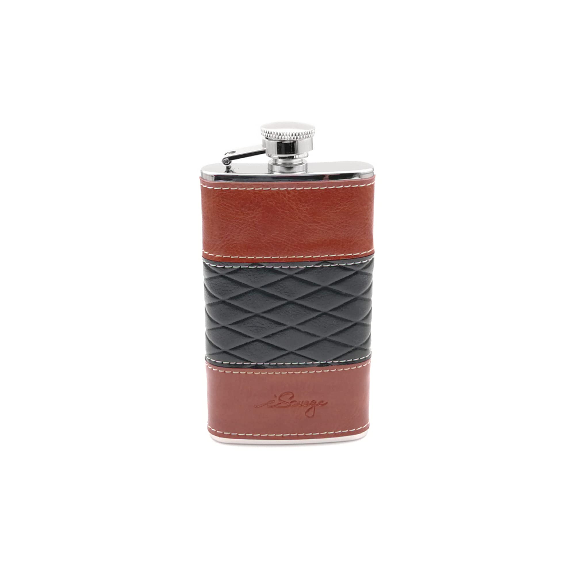 iSavage 4oz Leather Wrapped Hip FlaskYM156