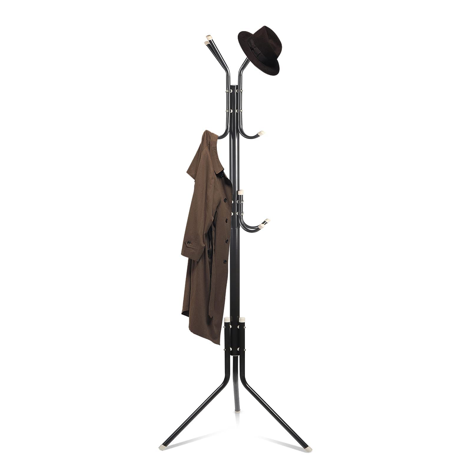 Leopax Cloth Rail, 11 Hook Coat Stand, Garment Rack, Coat Rack, Coat Hanger Stand - Black