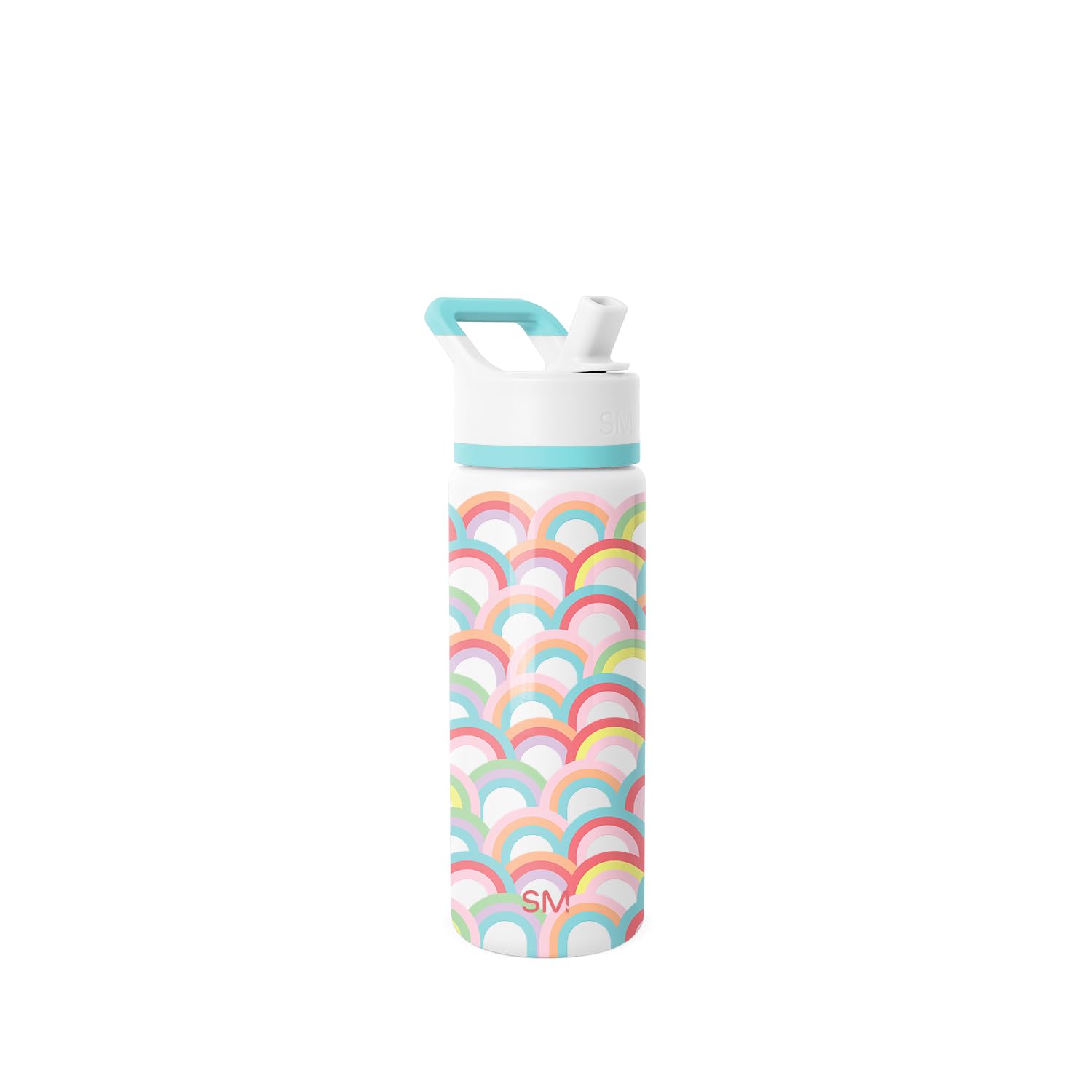 Simple Modern Kids Summit Water Bottle with Straw Lid | 18oz Stainless Steel Cup Insulated Tumbler for Toddlers, School | Rainbo