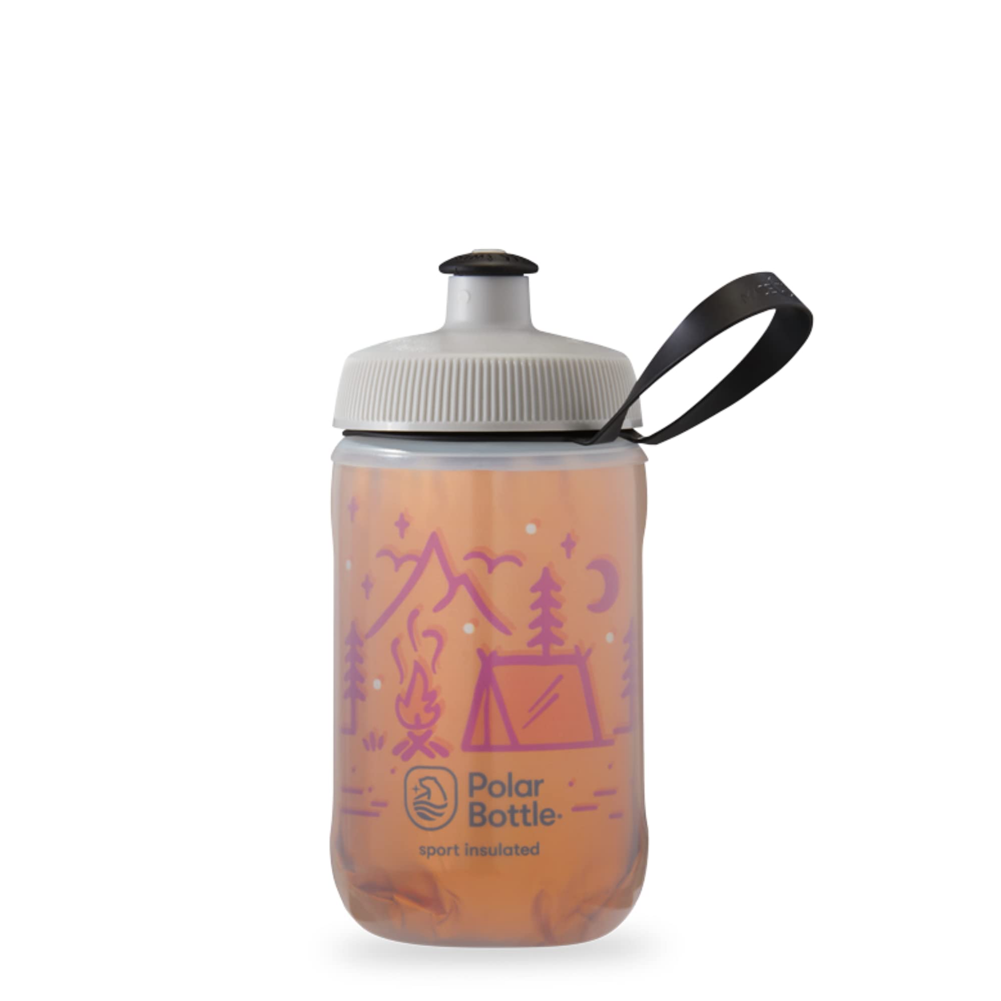 Polar Bottle Kids Insulated Water Bottle - 12Oz Campfire - Tangerine - Bpa Free Sport & Bike Water Bottle, Easy Squeeze Bottle F