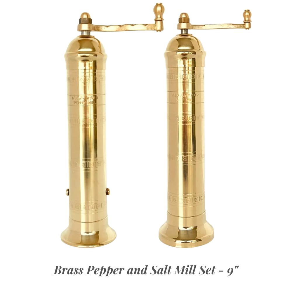 Alexander Home The Original European Salt and Pepper Mill (Brass  10-Inch Pepper)