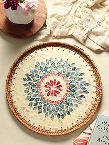 Habere India-All The Cultures Fabricating India Decorative Tray | Multipurpose Trays | Wooden Tray | Wooden Tray For Decoration 
