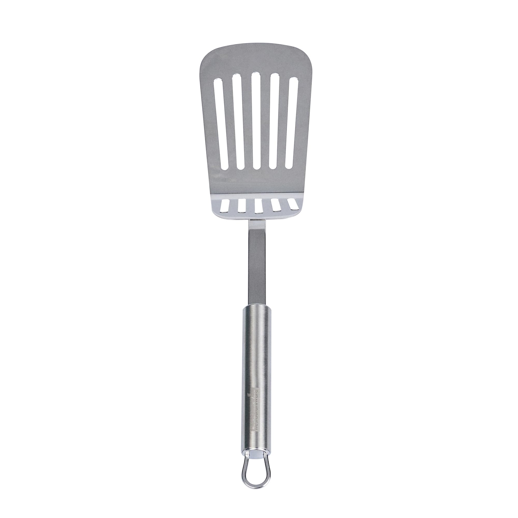 RestaurantwareGerman Standard 12.6 Inch Kitchen Spatula, 1 Perforated Metal Spatula  Ergonomic Handle, Dishwashable, Stainless